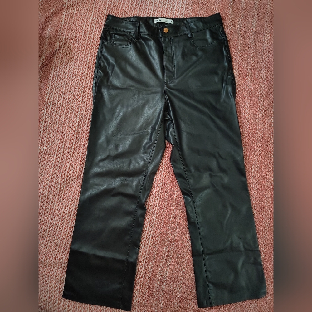 Zara Black Leather Jeans